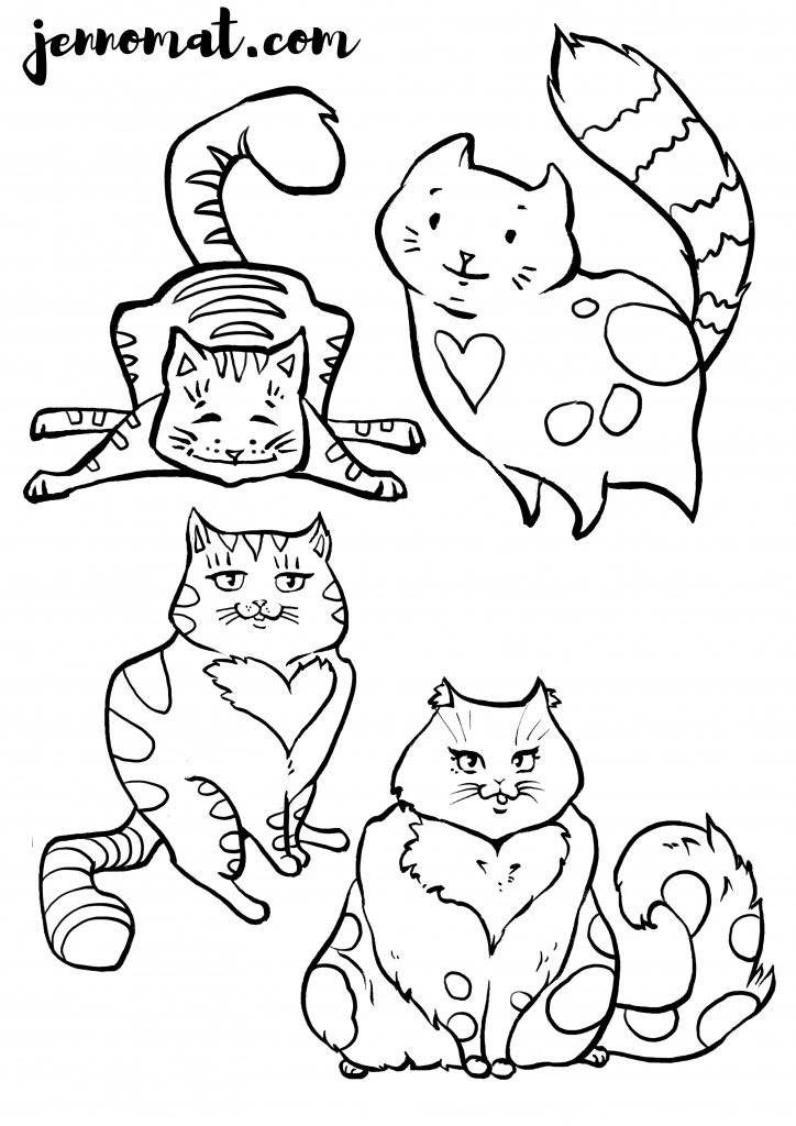 cats for colouring