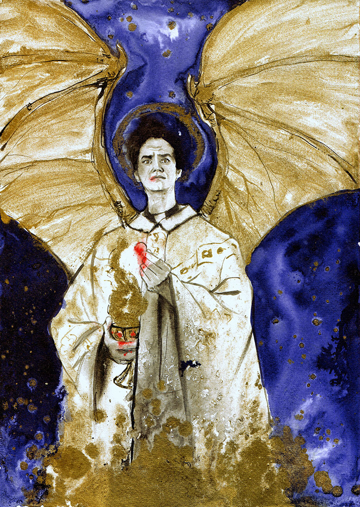 Father Paul - ink and water colour - "Midnight Mass" fanart - Mike Flanagan - illustration - dark fantasy - book illustration
