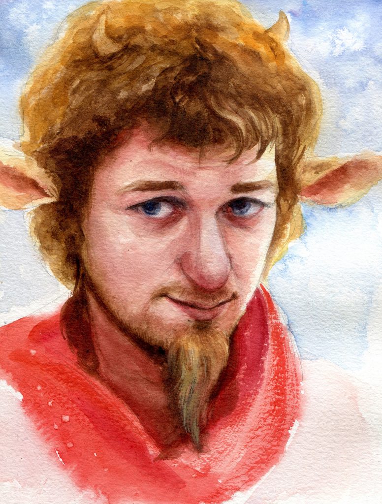 Mr Tumnus - "The Chronicles of Narnia" fanart - James McAvoy - water colour - illustration - fantasy - book illustration - faun - mythical creature