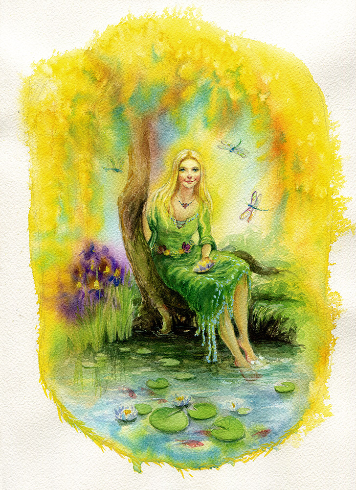 "Goldberry" - water colour - "Lord of the Rings" fanart - J.R.R. Tolkien - illustration - fantasy - book illustration - mythical creature