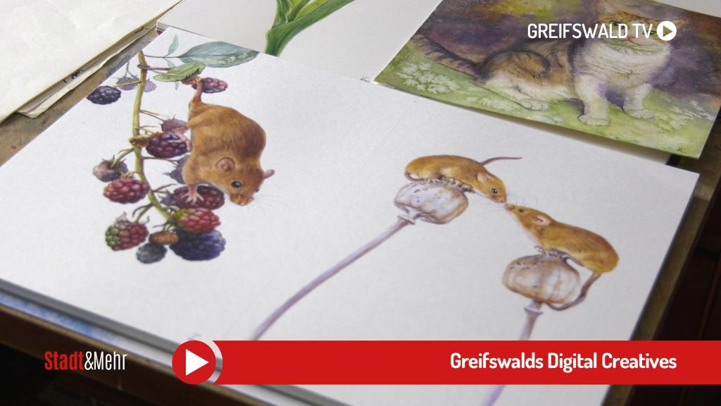 Jenny Thalheim - Beitrag über Streams und Malerei-Kurse bei Greifswald TV